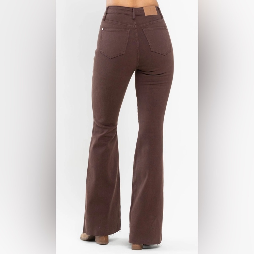 Judy Blue Country Chic Espresso Chocolate Hued High-Waist Flare Jeans 88803 14w - Picture 6 of 6